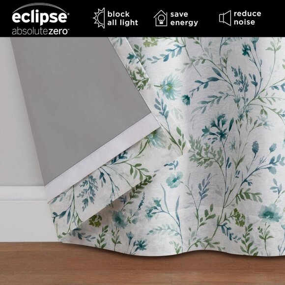 NEW Eclipse Botanical Blackout Lined Grommet 1 Piece Curtain Panel 84" x 50 - Picture 3 of 7